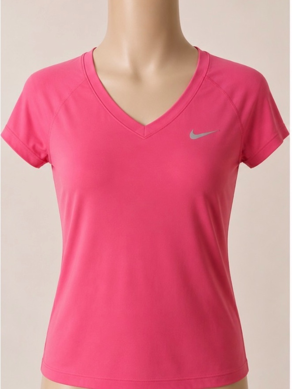 Nike Pink V-Neck Performance Tee